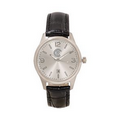 Pedre Women's Tacoma Black Strap Watch with Silver-tone Dial